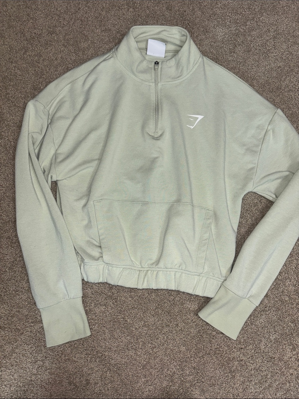 Gymshark Men's Zip Pullover Sweater in Sage Green